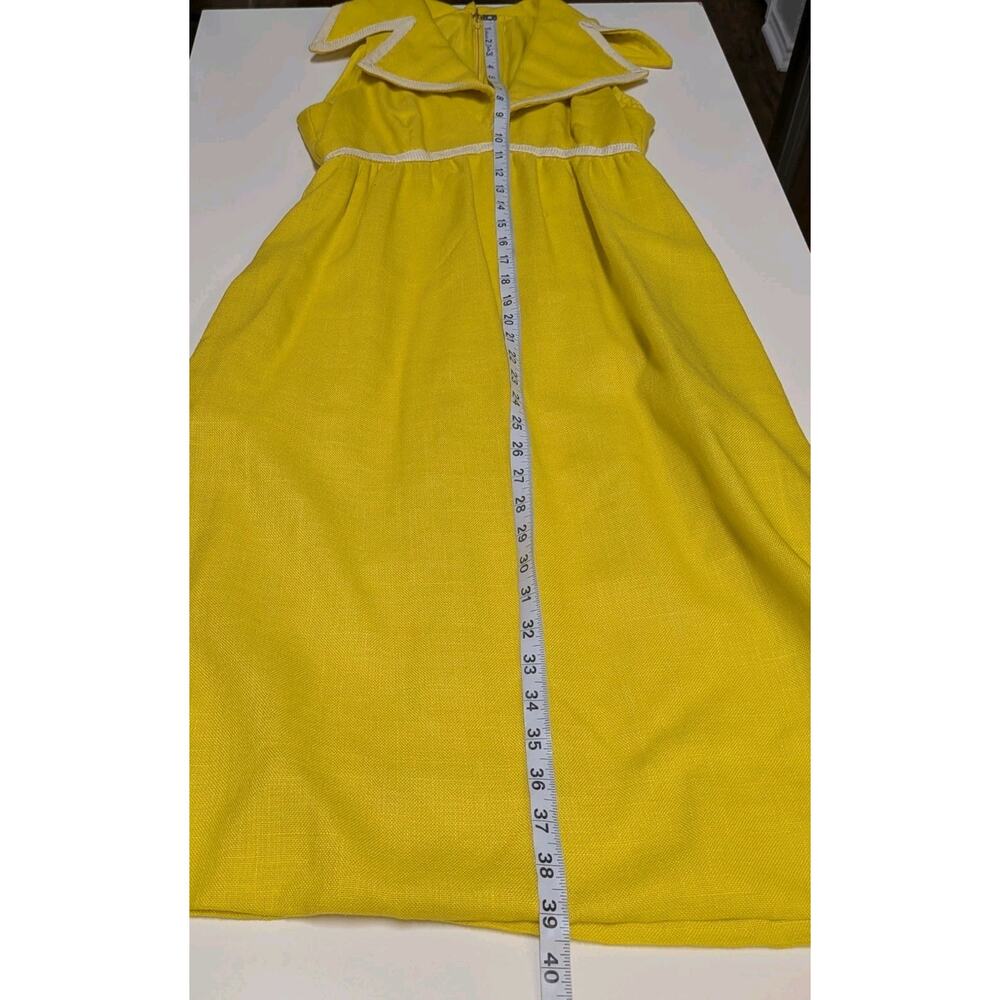 Vintage Sailor Dress 60s 70s Yellow USA Union Made Tweed XS - Picture 7 of 11